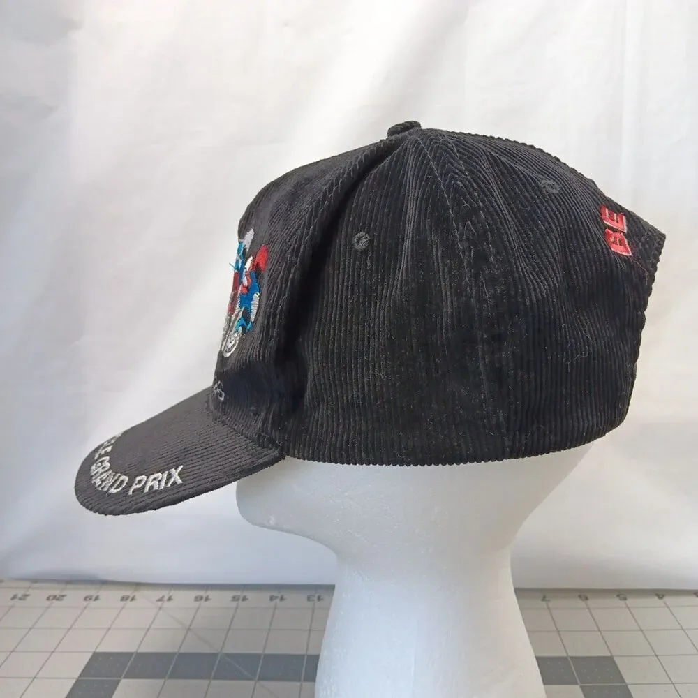 1995 Australian Motorcycle Grand Prix Cap Black Corduroy 6 Panel Snap Back